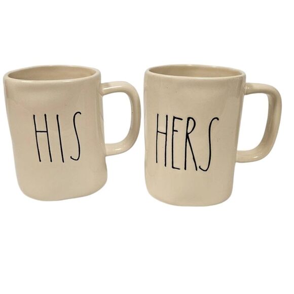 MAGENTA HIS AND HERS COFFEE MUGS - Picture 1 of 4